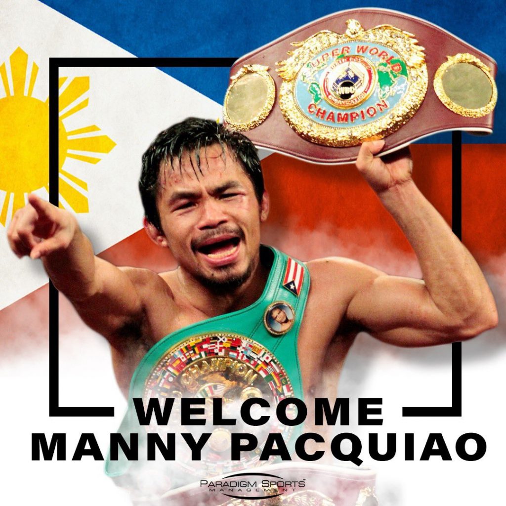 Manny Pacquiao Signs With Paradigm, Who Happens to Represent Conor McGregor