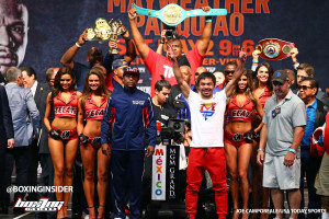 Floyd Mayweather and Manny Pacquiao Weigh-Ins: Report and Photos