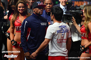 Floyd Mayweather and Manny Pacquiao Weigh-Ins: Report and Photos