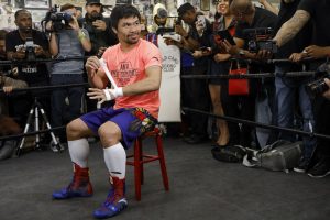 Manny Pacquiao and Adrien Broner LA Media Work Out Quotes